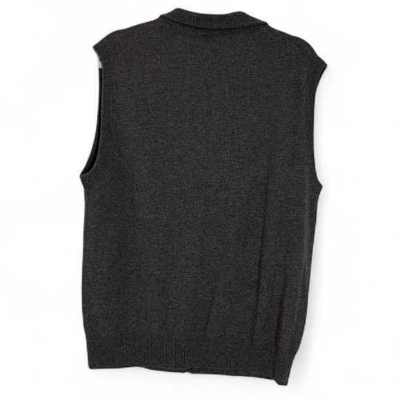 Neiman Marcus 100% Cashmere Dark Grey Zip-Up Vest Size Large - Picture 6 of 6